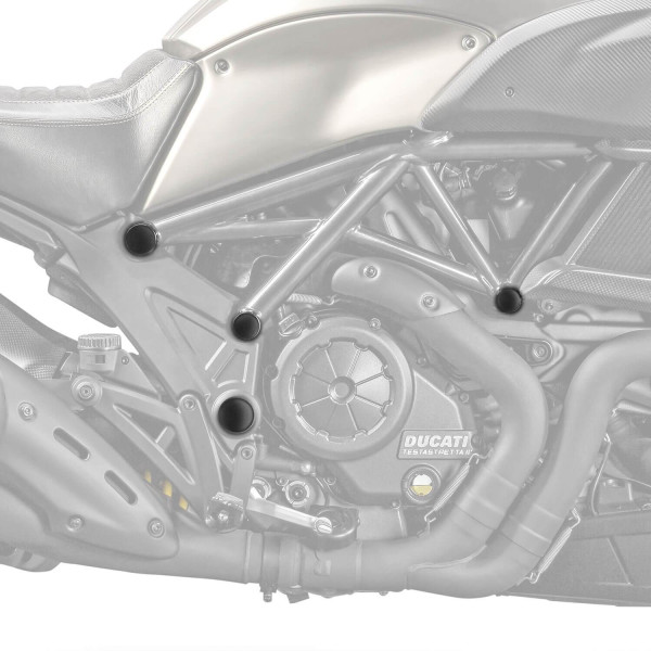 Pyramid Plastics Pyramid frame end caps | matte black | ducati diavel 2011>current